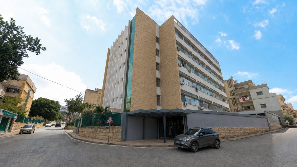 The Collège de la Sagesse Jdeide Theater Building, home of MIC, viewed from the street corner